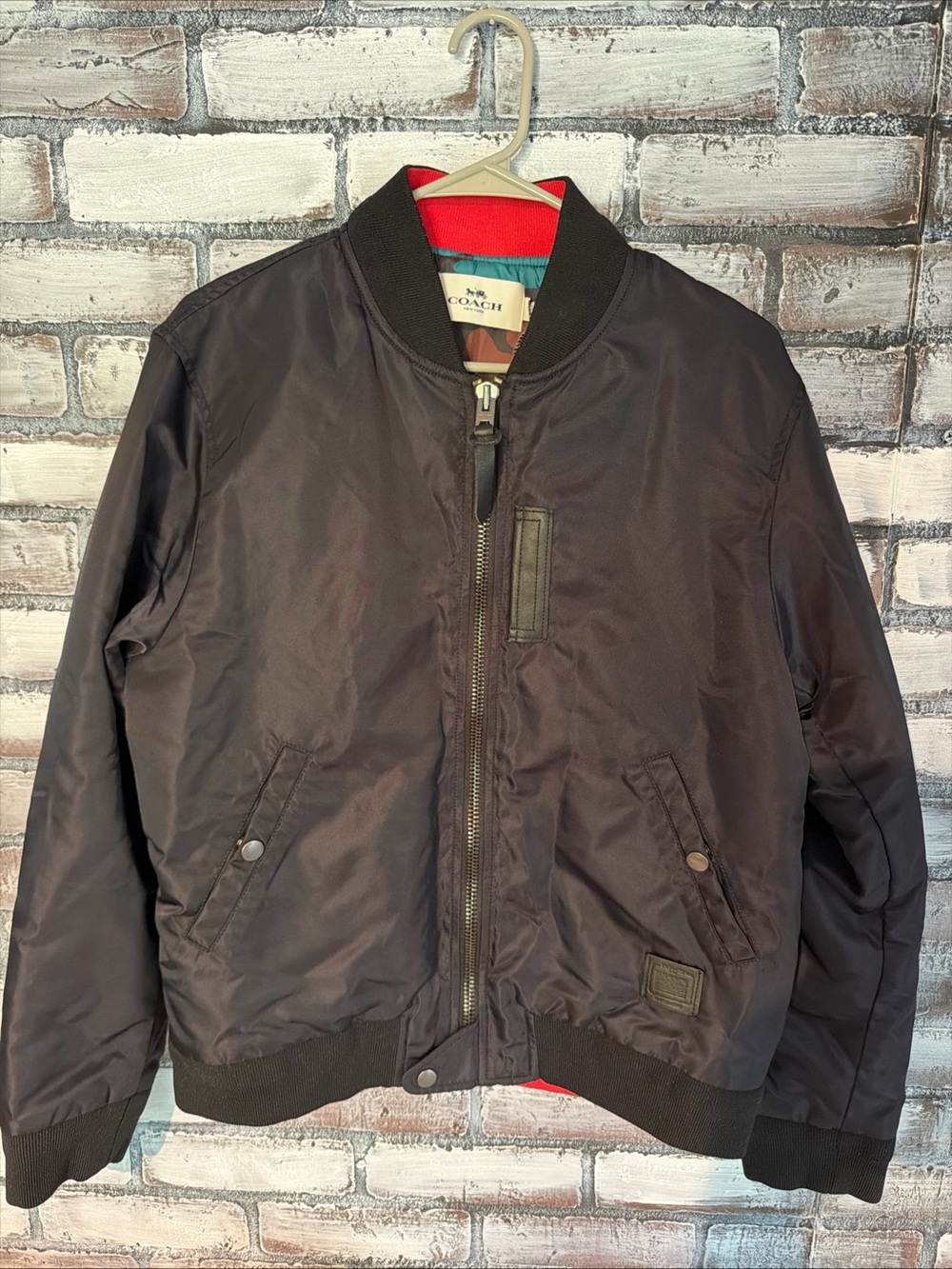 Coach Black Bomber Jacket Men Size M